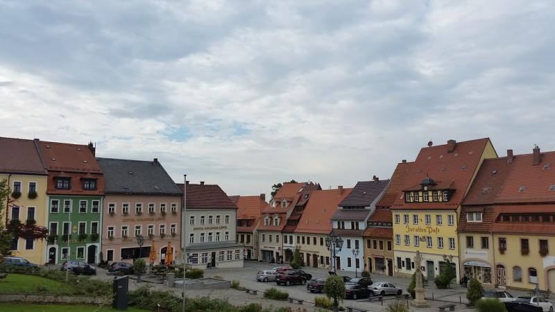 Picturesque town with Stolpen Castle
